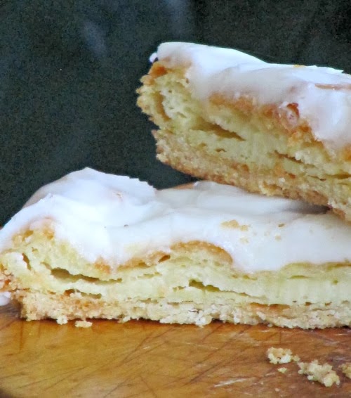 Sliced pastry.