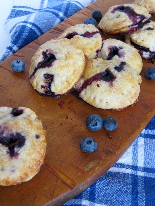 mini round blueberry pies. 