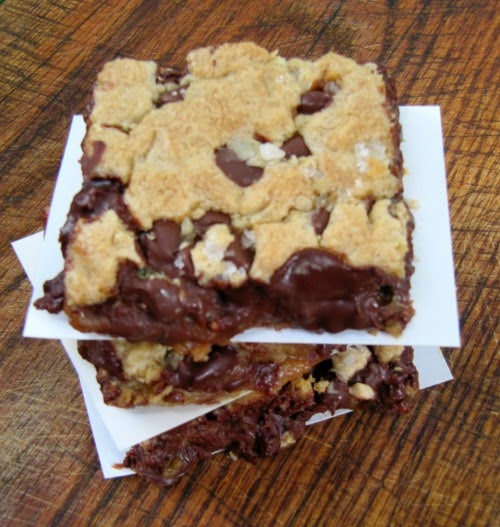 salted caramel chocolate chip cookie bars.