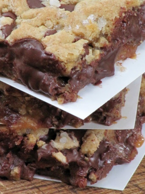 salted caramel chocolate chip cookie bars.