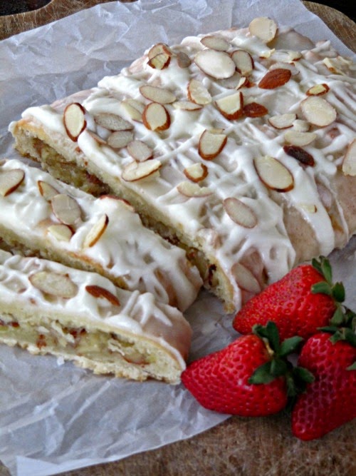 Buttery Almond Braid with strawberries. 