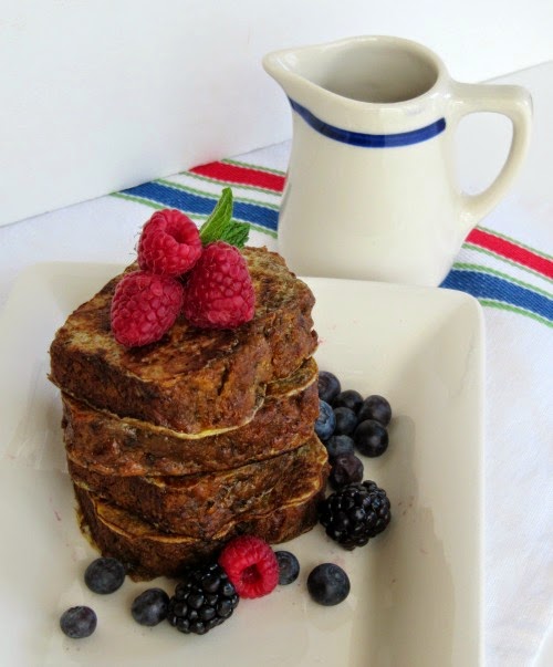 Banana Bread French Toast with berries. 