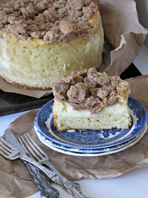 Amaretto Cream Cheese Coffee Cake with Crumble Topping