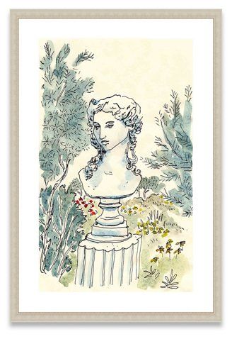 Colorful illustration of a bust of a woman. 