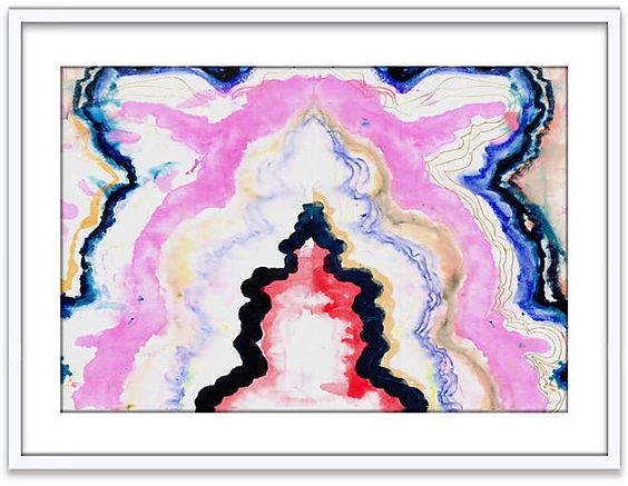 Colorful pink, red, black and blue agate by kristi kohut.