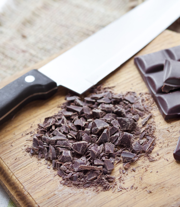 chopped dark chocolate.