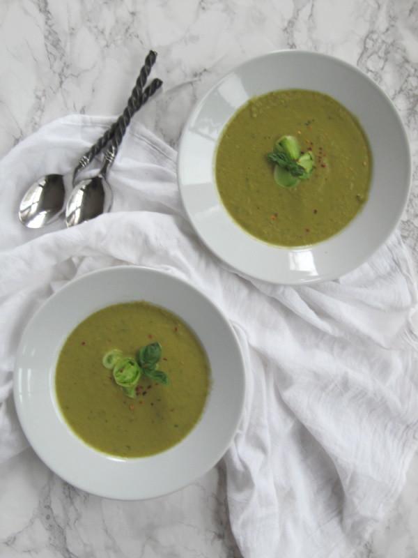 Roasted Green Tomato and Basil Soup