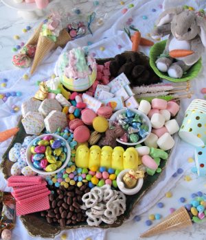 Easter-candy-charcuterie-board-cake