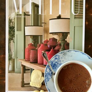 Mileu Magazine and hot chocolate