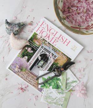 gardening seed packets and the English home magazine
