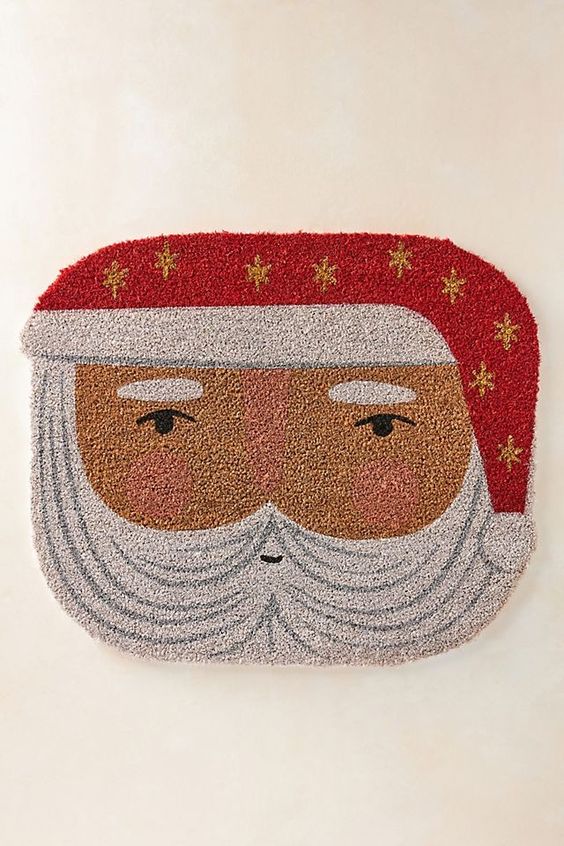 santa doormat pinceonces and acorns 