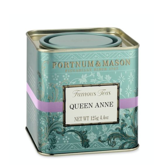 pale green canister of fortnum and mason tea
