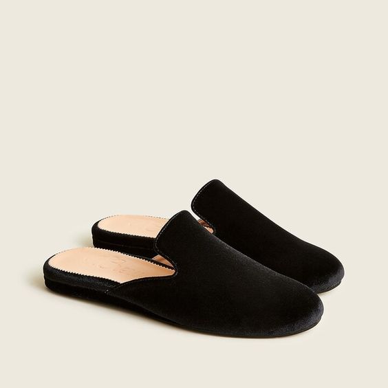 black velvet mules shoes