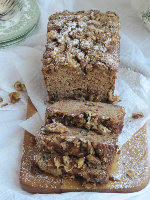 Spiced Apple Bread with Maple Glazed Walnut Topping