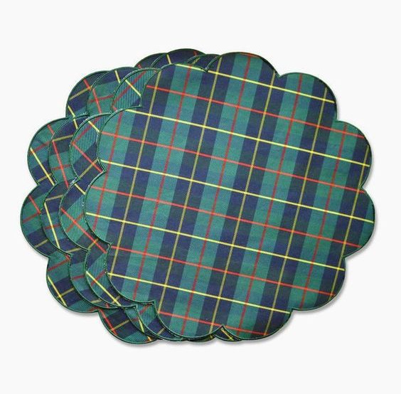 scalloped plaid tartan placemats