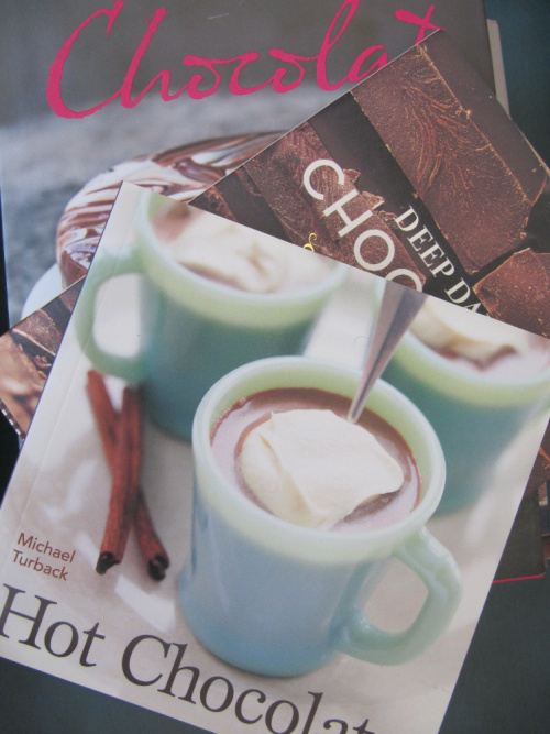 three books about chocolate or hot chocolate