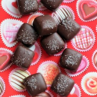 Valentines day chocolate caramels