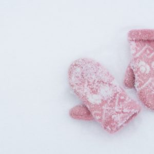 pink mittens in the snow copy