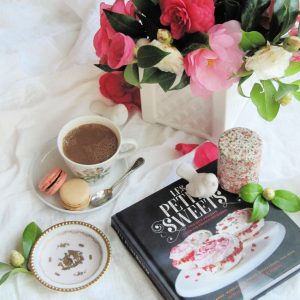 Friday favorites flowers petit sweets book hot chocolate