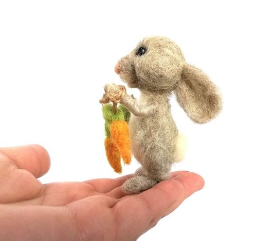 Friday Favorites Finds Needle Felted Bunny With Carrot