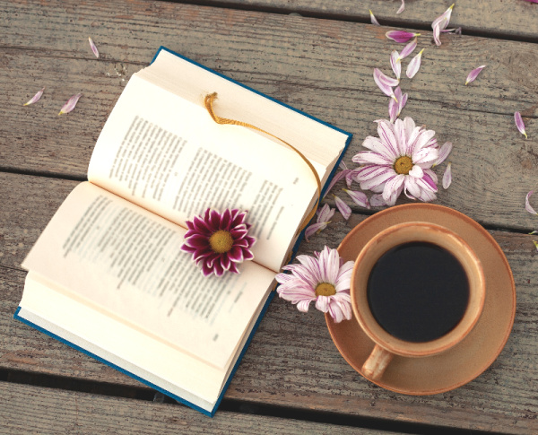 book and flowers