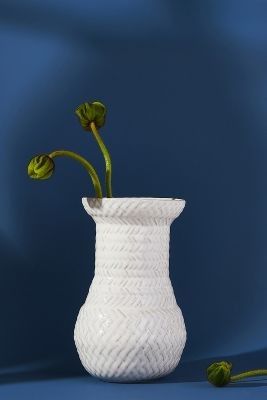 weekend meanderings white basketweave vase
