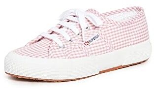 pink and white Superga sneakers