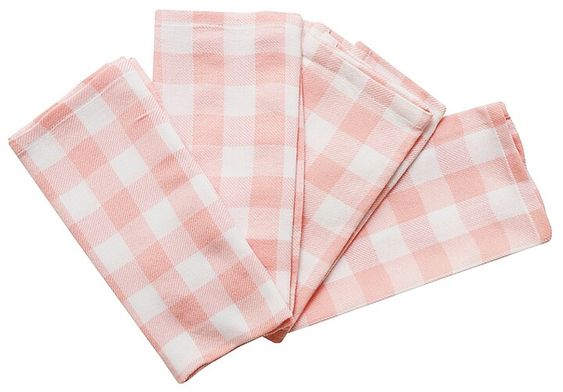 pink and white gingham napkins
