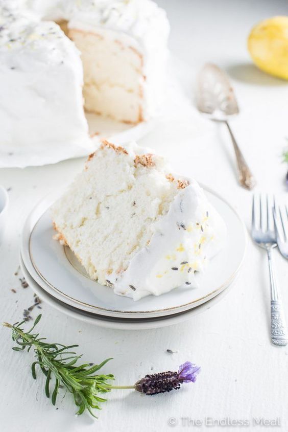 Lavender lemon anglefood cake cake