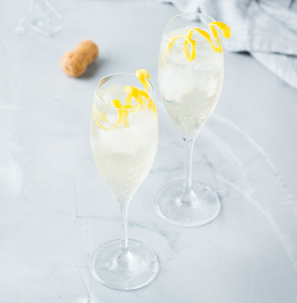 Lavender French 75 cocktail