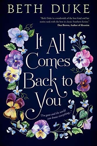 Friday Favorites It All comes back to you book cover with a blue background and a circle of colorful flowers