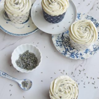 Lavender Cupcakes with Marshmallow Buttercream Frosting