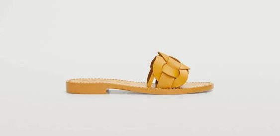 yellow braided sandals