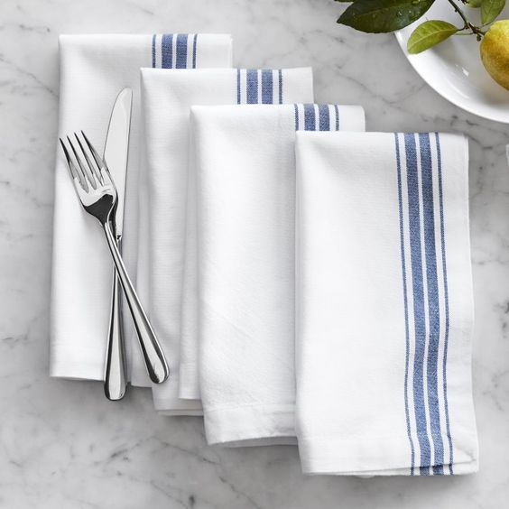 Monday musings blue and white napkins