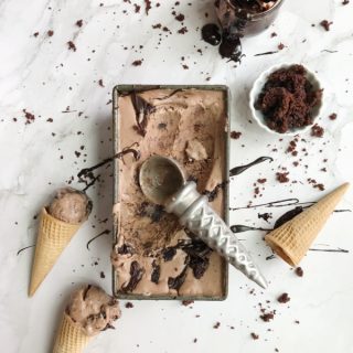 chocolate brownie fudge ice cream and cones