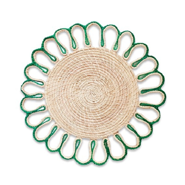 green scalloped placemats 