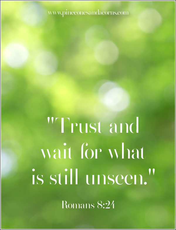 trust and wait for what is still unseen