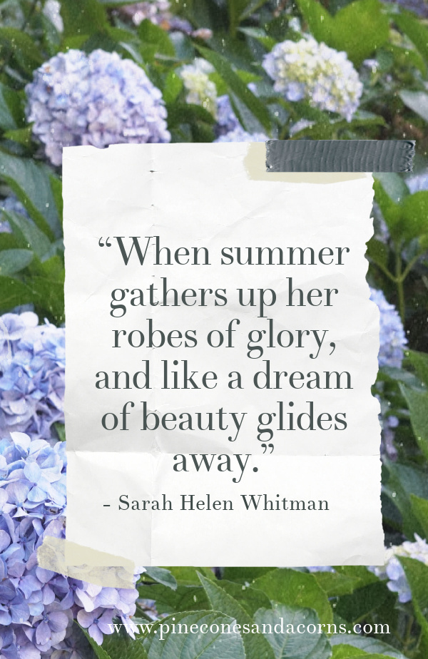 quote When summer gathers up her robes of glory and like a dream of beauty glides away