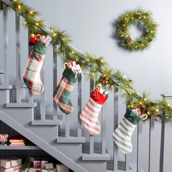 Hearth & Hand Christmas decor stocking garland and wreath
