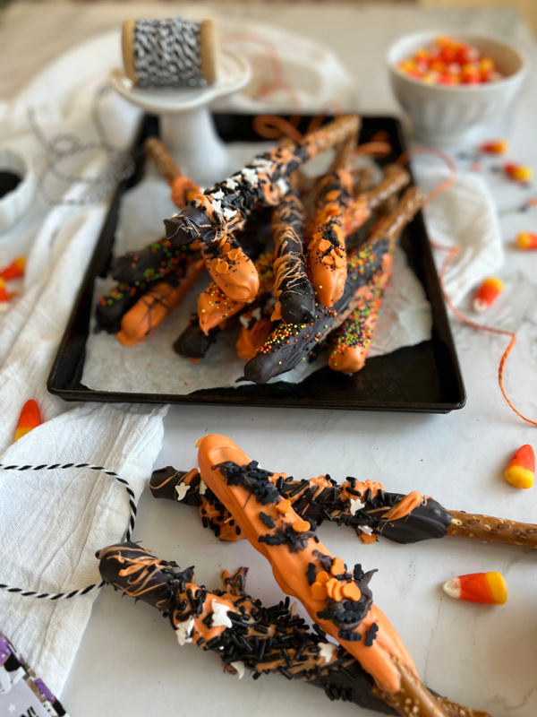 halloween chocolate covered pretzels rods