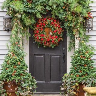 front door A merry vintage Christmas Flower Magazine