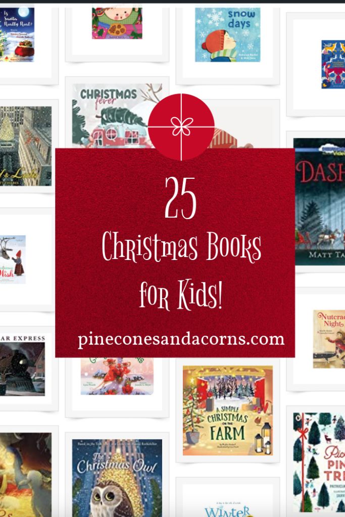 Collage of Christmas books for kids.