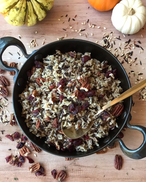 Wild rice with pecans and cranberries