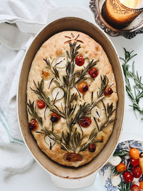 Christmas tree focaccia bread.