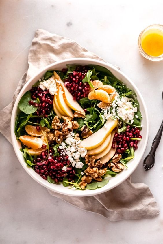 Friday Favorites Winter salad with pears and pomegranate