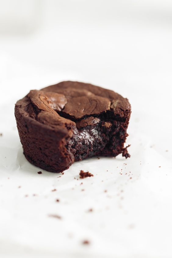 1 brownie bite with a bite out. 