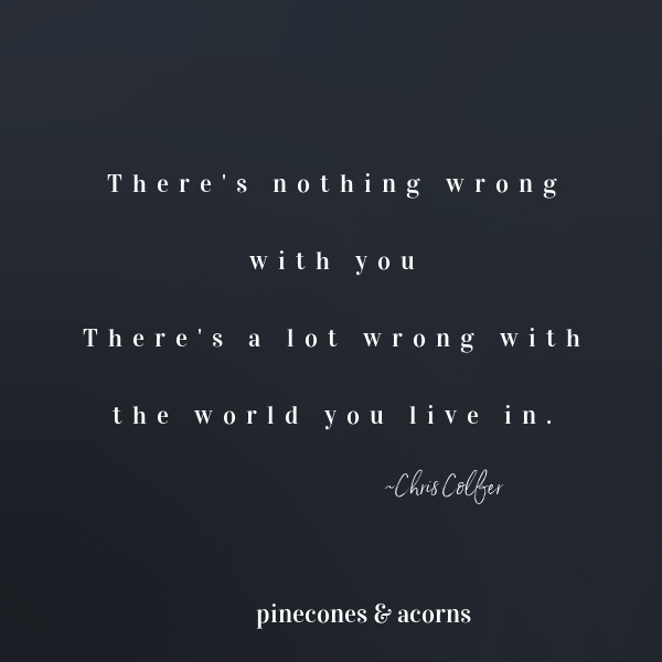 quote there is nothing wrong with you there is a lot wrong with the world we live in