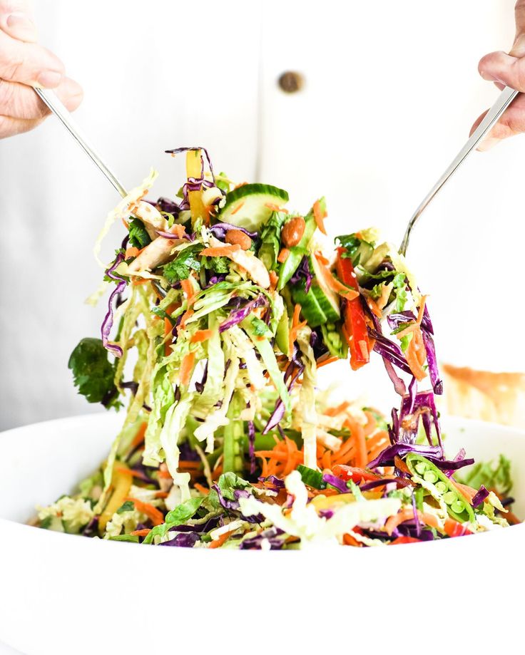 Thai Salad in a white bowl.