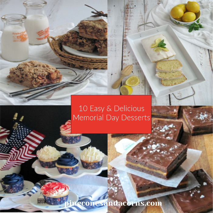 10 Easy and Delicious Memorial Day Dessert collage. 