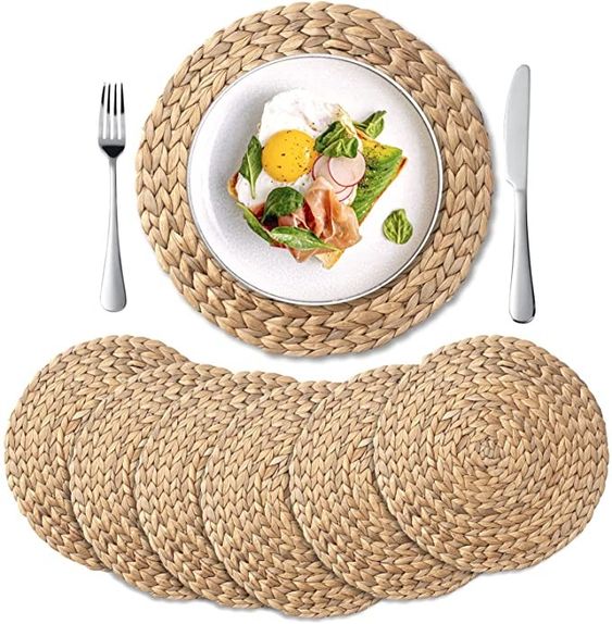 round rattan placemats. 